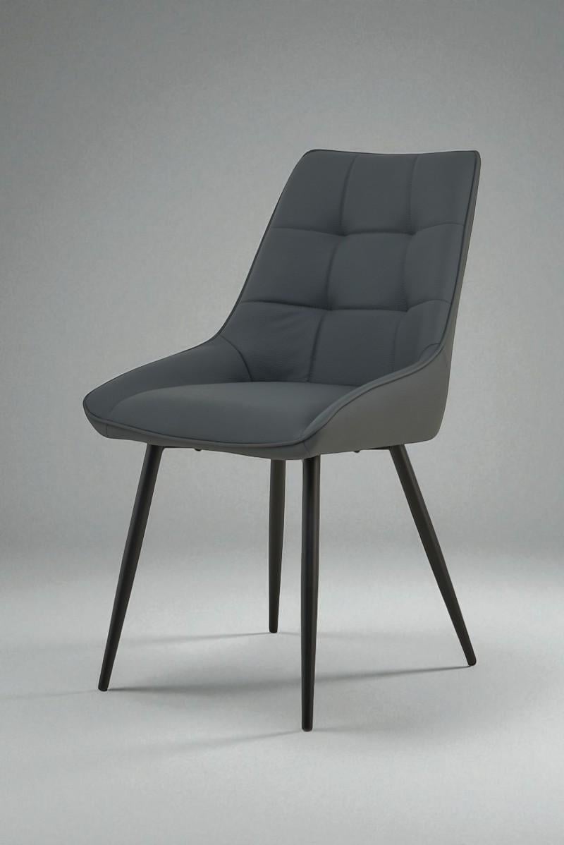 Стілець обідній Мілано М-75 для кухні зі штучної шкіри 890х510х605 мм Сірий/Чорний