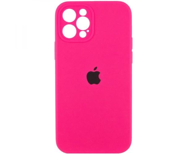 Чехол накладка Silicone Case Full Camera with Frame для Apple Iphone 14 pro 37.Rose red