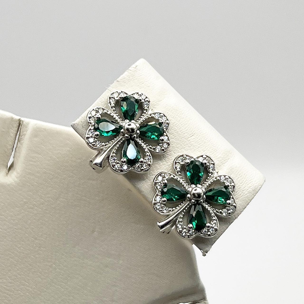 Серебряные серьги Цветок с кубическим цирконием 5,92 г (2490175851) Серебряные серьги Цветок с кубическим цирконием 5,92 г (2490175851)