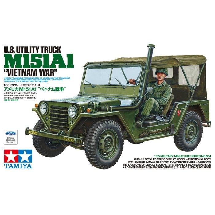 Збірна модель Tamiya військовий автомобіль 1:35 M151A1 Vietnam (35334-000)