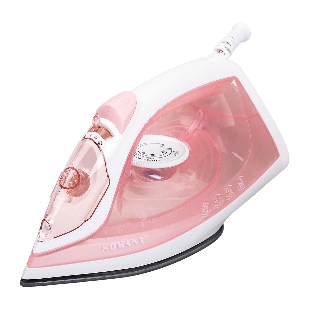 Праска парова ручна для одягу Sokany з металокерамічною підошвою 1800 Вт Рожевий (5921) - фото 3 Праска парова ручна для одягу Sokany з металокерамічною підошвою 1800 Вт Рожевий (5921) - фото 3