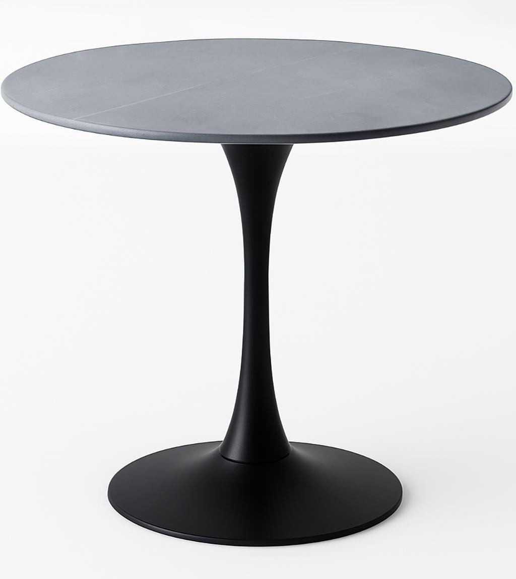 Стіл кухонний круглий Vetro Round Loft 90 см Айс Грей/Чорний Стіл кухонний круглий Vetro Round Loft 90 см Айс Грей/Чорний