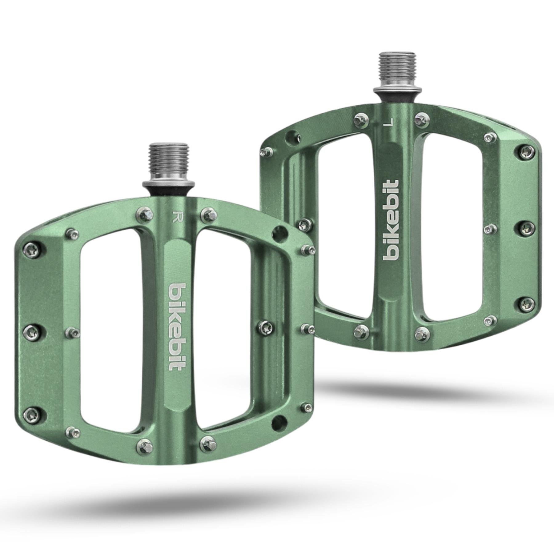Педали велосипедные BIKEBIT JT60/3 подшипника/алюминиевые Оливковый (BB-JT60-5412)