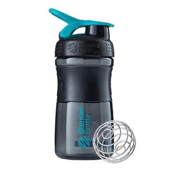 Шейкер спортивный Blender Bottle SportMixer Flip 590 ml Black/Teal (18067473) - фото 2