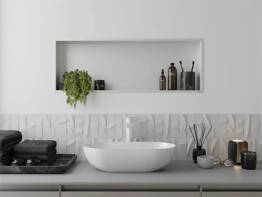 Полиця для ванної кімнати Nett YW-92 вбудована горизонтальна 920х310 мм Білий (121220) - фото 4 Полиця для ванної кімнати Nett YW-92 вбудована горизонтальна 920х310 мм Білий (121220) - фото 4