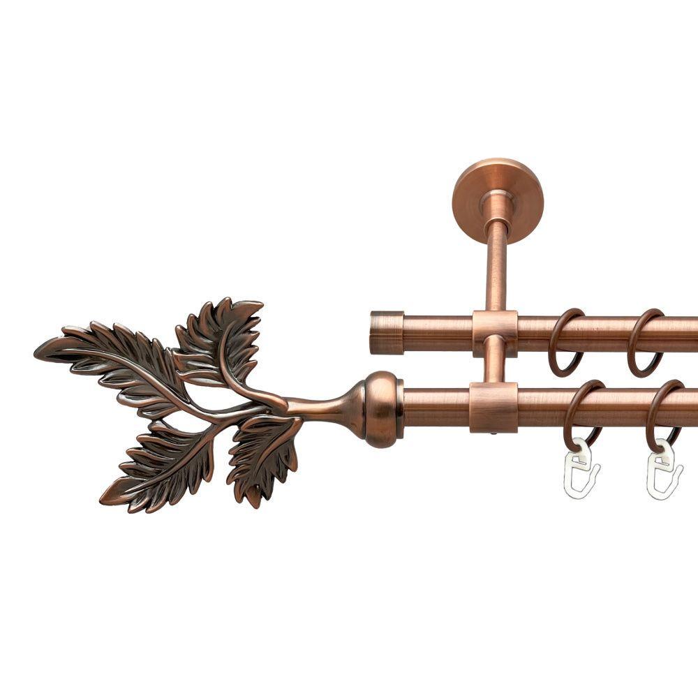 Карниз Orvit Папоротник двухрядный гладкий 16\16 мм 240 см Античная медь (00-00019940)