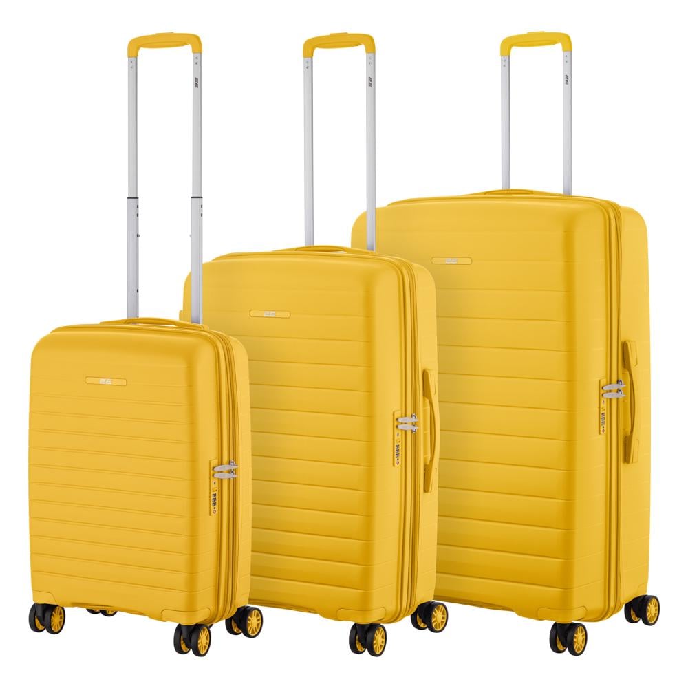Набір валіз дорожніх 2E Aero поліпропілен замок TSA з 4 колесами S/M/L Бурштиново-жовтий (2E-SPP-AERO-SET3-AY) - фото 2