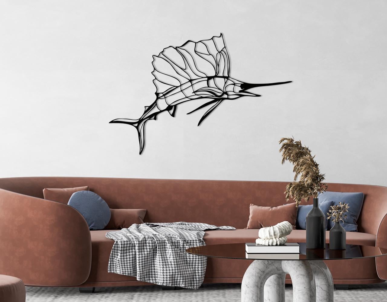 Декоративное панно на стену Upwood Decor Needle Fish 50х75 см Black (1585025105)
