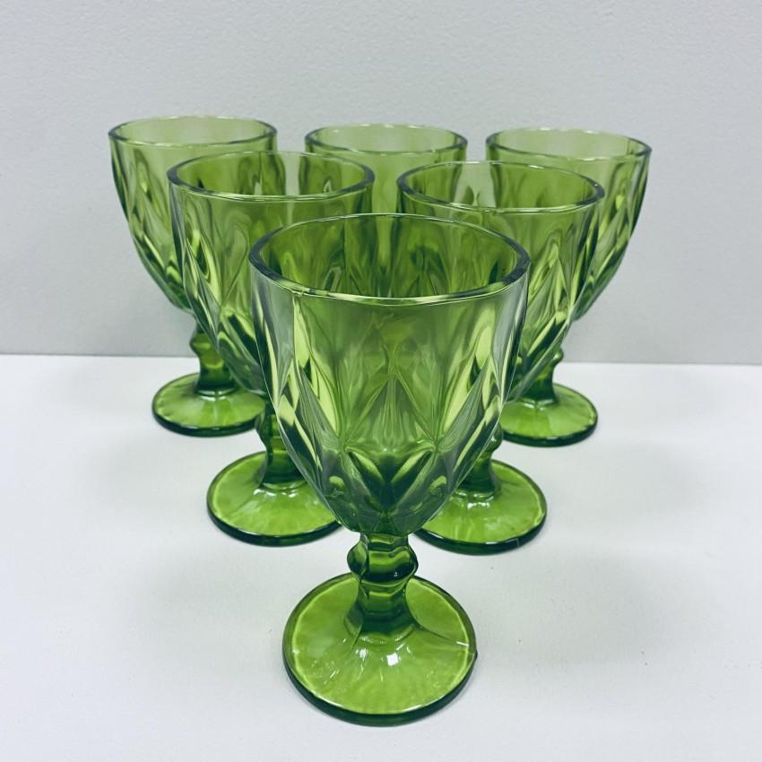 Набір скляних келихів для вина A-PLUS 2257 350 мл 6 шт. Зелений (2453818097) - фото 2 Набір скляних келихів для вина A-PLUS 2257 350 мл 6 шт. Зелений (2453818097) - фото 2