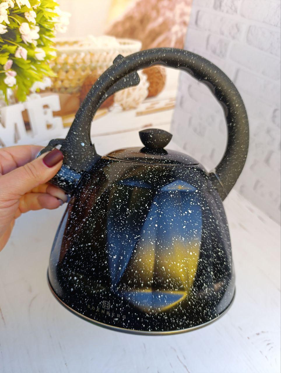 Чайник со свистком Edenberg EB-8873-B из нержавеющей стали 2 л Черный (29889368) - фото 2 Чайник со свистком Edenberg EB-8873-B из нержавеющей стали 2 л Черный (29889368) - фото 2