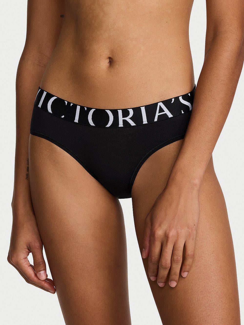 Трусики Victoria's Secret Exploded Logo Cotton Hiphugger Panty S Черный (27245296)