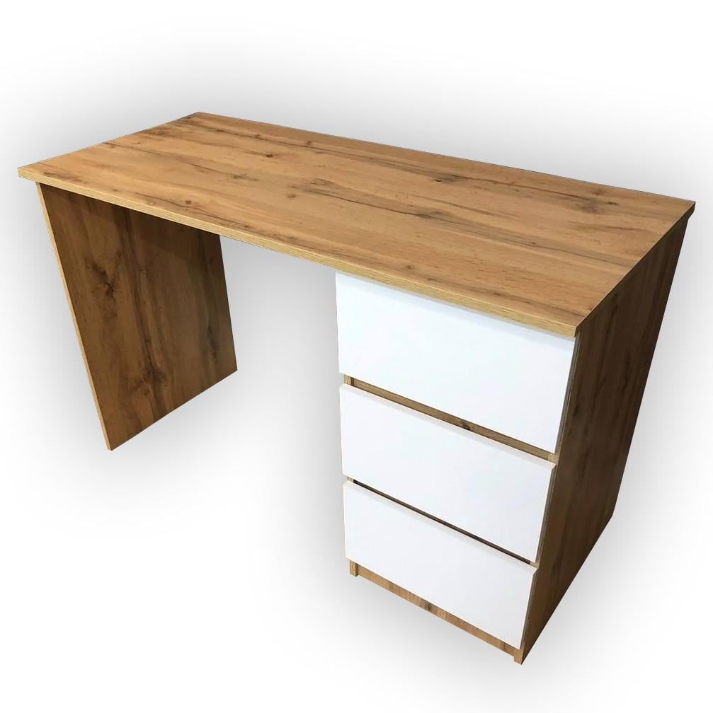 Стіл письмовий на 3 шухляди без ручок Axel 1200х530х750 мм Дуб Аппалачі/Білий