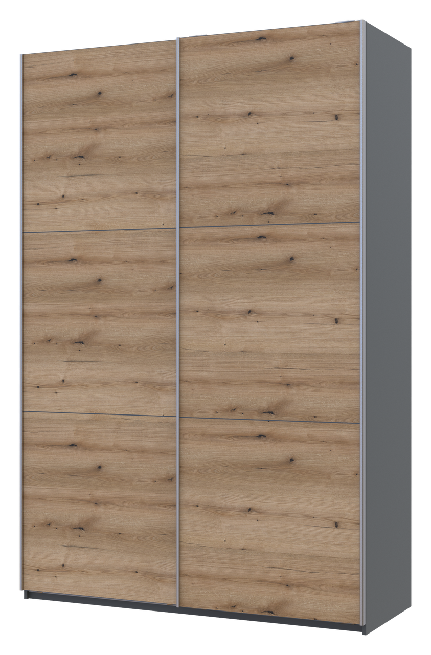 Шкаф-купе Doros G-Caiser 2 ДСП/3 части 160х60х240 см Антрацит/Дуб Эвок (42005414)