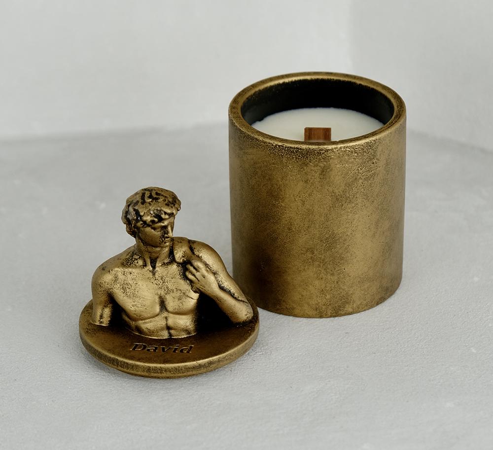 Аромасвечка Гранд Презент DAVID AGARWOOD BRONZE 100% WOOD WAX 165g 35h (NAC 1110)