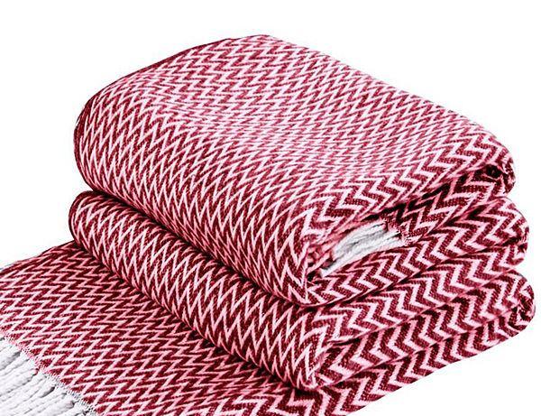 Плед бавовняний Vladi Валенсія No1 Antonio 140х200 напівторний Біло-бордовий - фото 1 Плед бавовняний Vladi Валенсія No1 Antonio 140х200 напівторний Біло-бордовий - фото 1