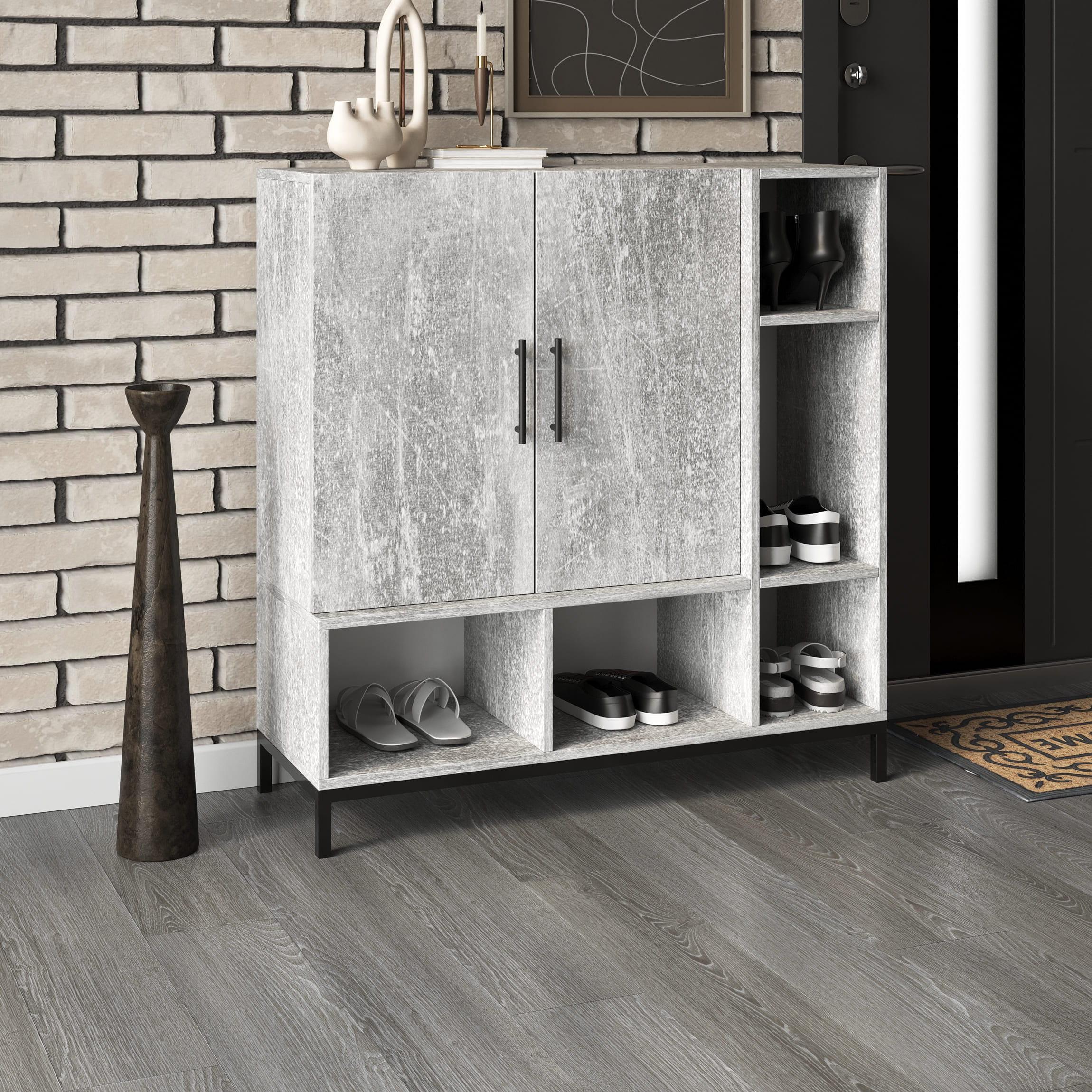 Тумба для взуття на металевих ніжках Бетон (380709)