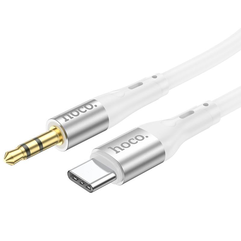 Кабель Hoco AUX 3,5 мм до Type-C Silicone Digital Audio Conversion cable UPA22 1 м White (11315078)