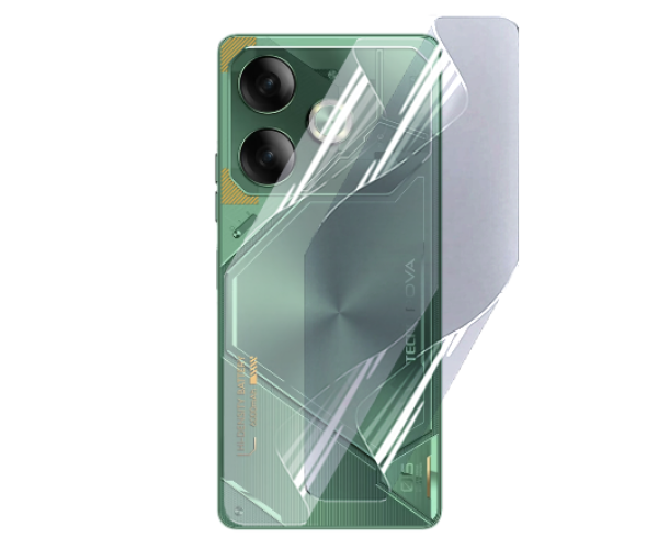 Противоударная гидрогелевая пленка Hydrogel Film для Tecno Pova 6 на заднюю панель, Transparent