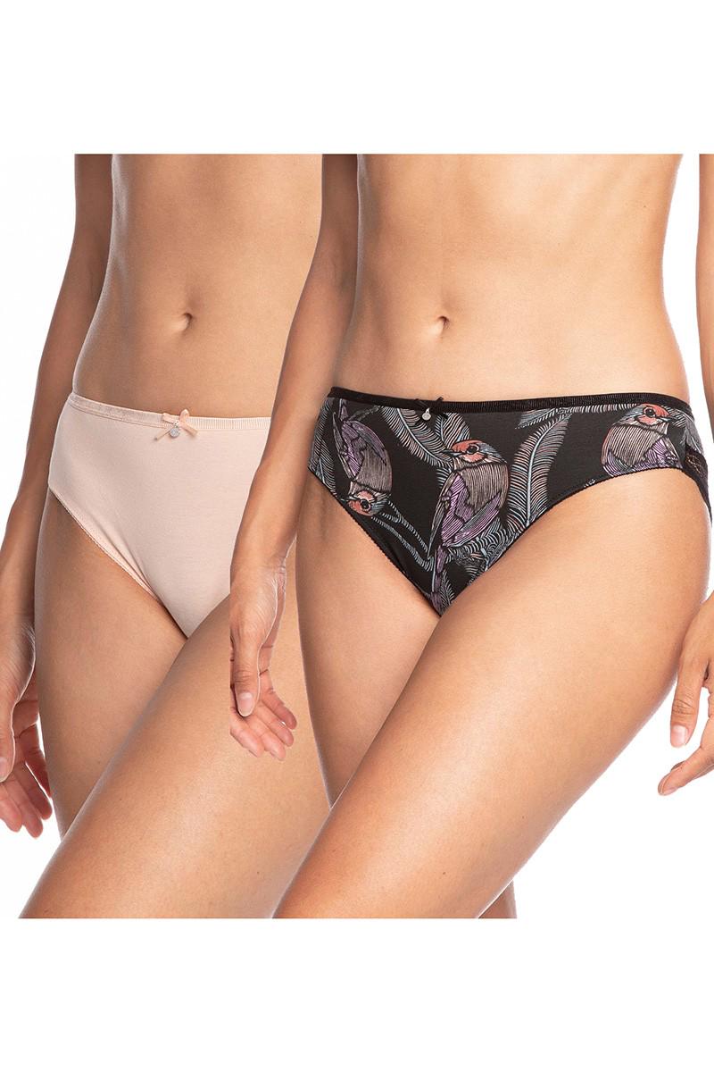 Трусики слип Lama р. 2/S 2 шт. Пудровый/Черный (75201)