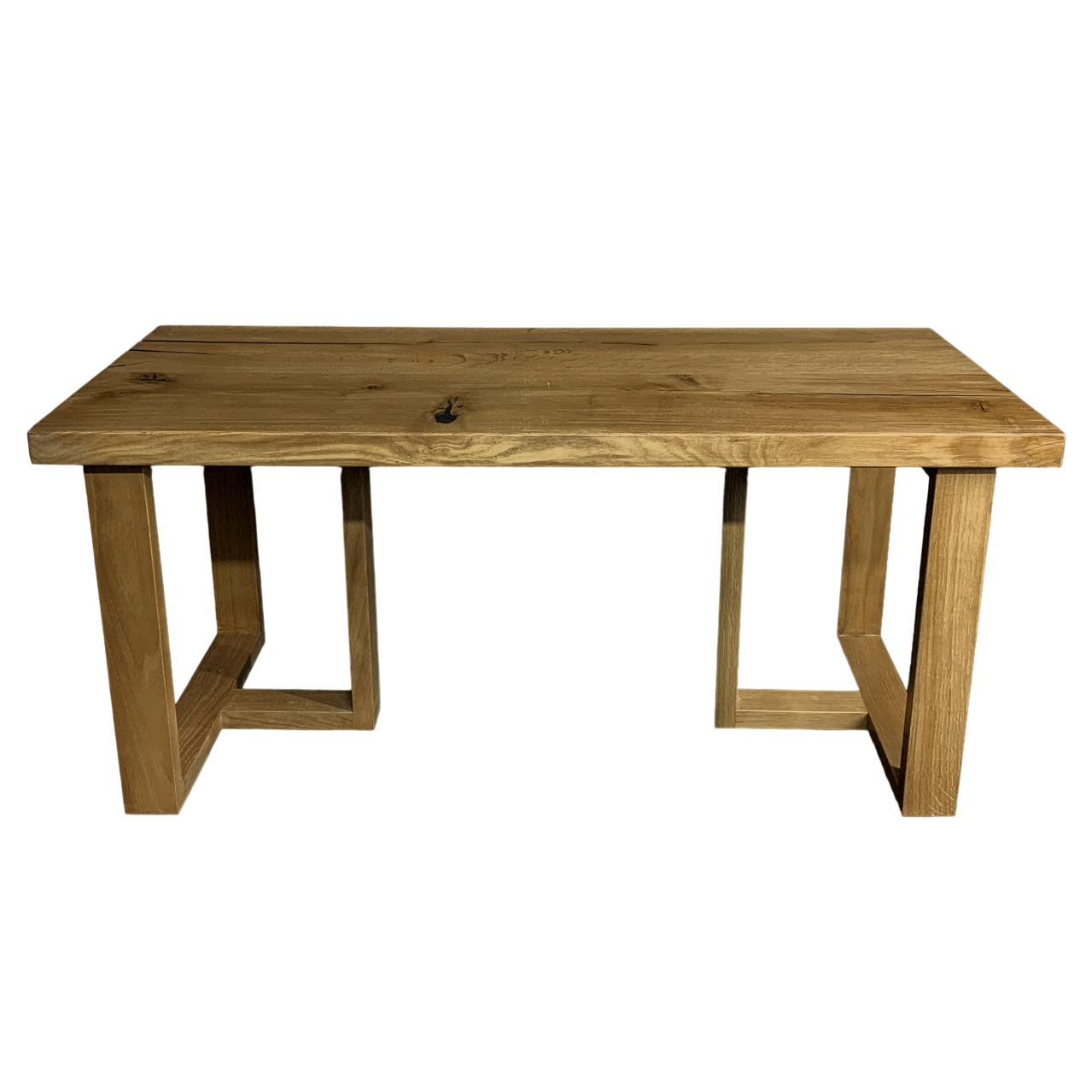 Стіл журнальний дизайнерський ХАЩІ дуб з епоксидною смолою 101х50 см (10608137)