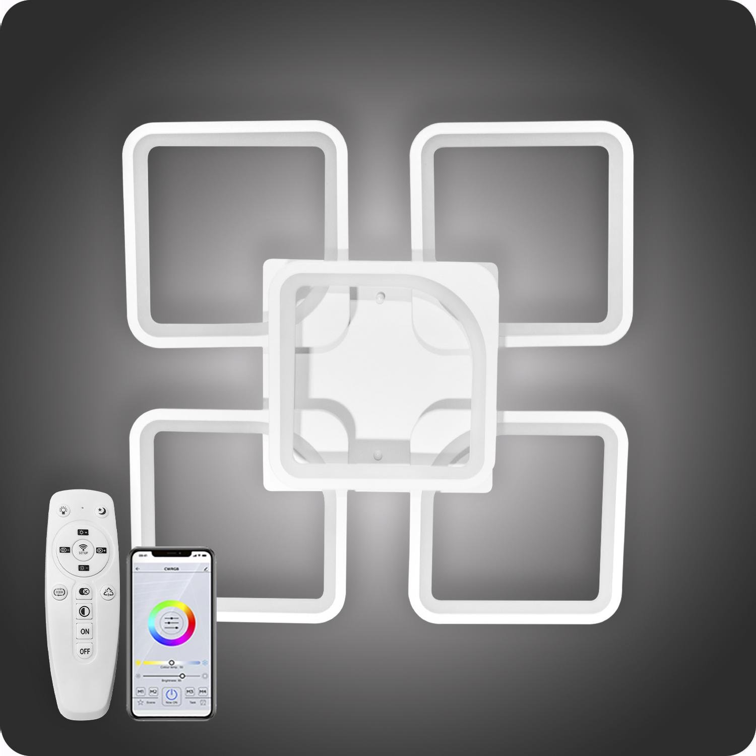 Люстра світлодіодна 517 Dlight з пультом 115 Вт Білий (02067) - фото 3 Люстра світлодіодна 517 Dlight з пультом 115 Вт Білий (02067) - фото 3