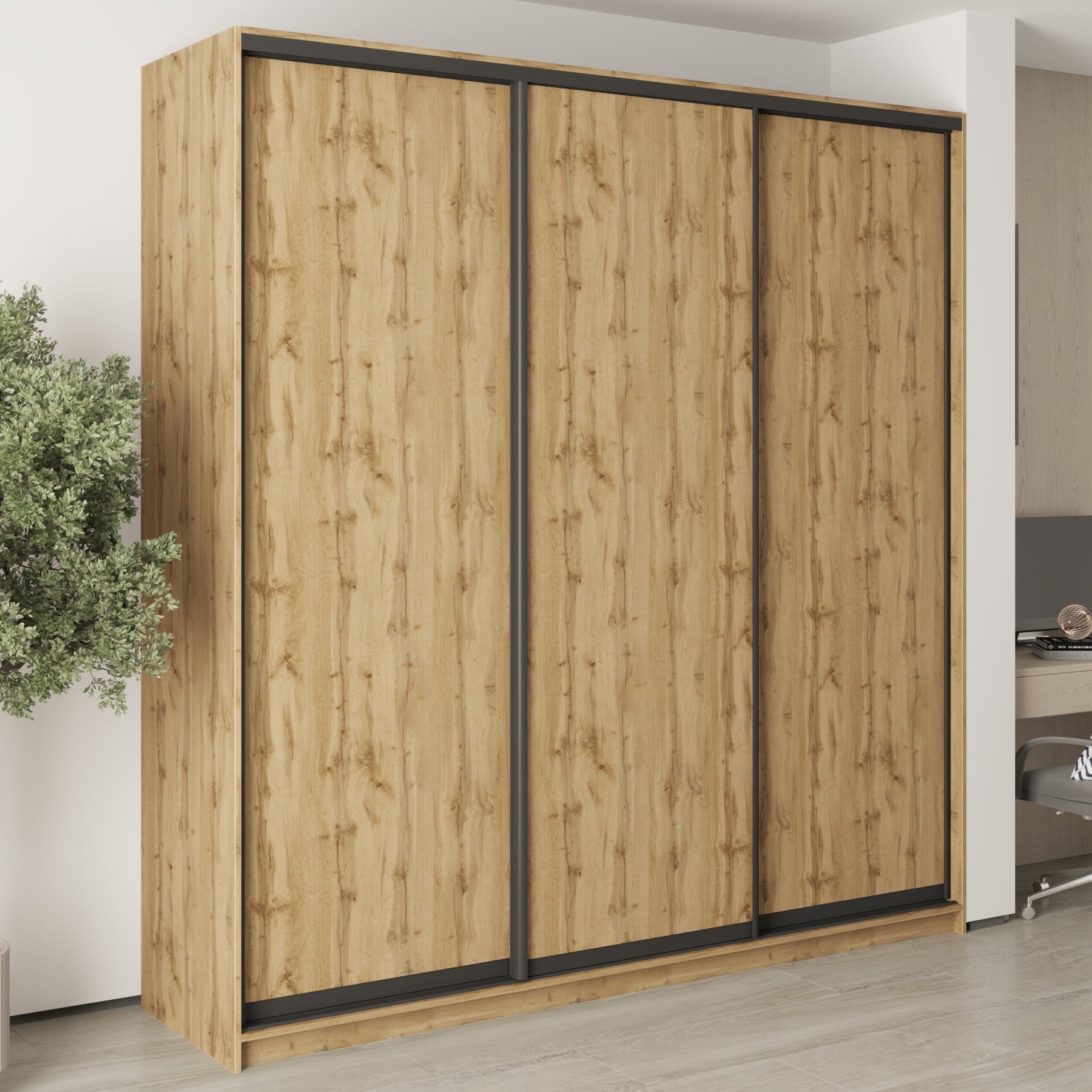 Шкаф-купе трехдверный Mebel Star Стандарт BG MBS-8645 230х45х240 см Дуб тахо (1008056) Шкаф-купе трехдверный Mebel Star Стандарт BG MBS-8645 230х45х240 см Дуб тахо (1008056)