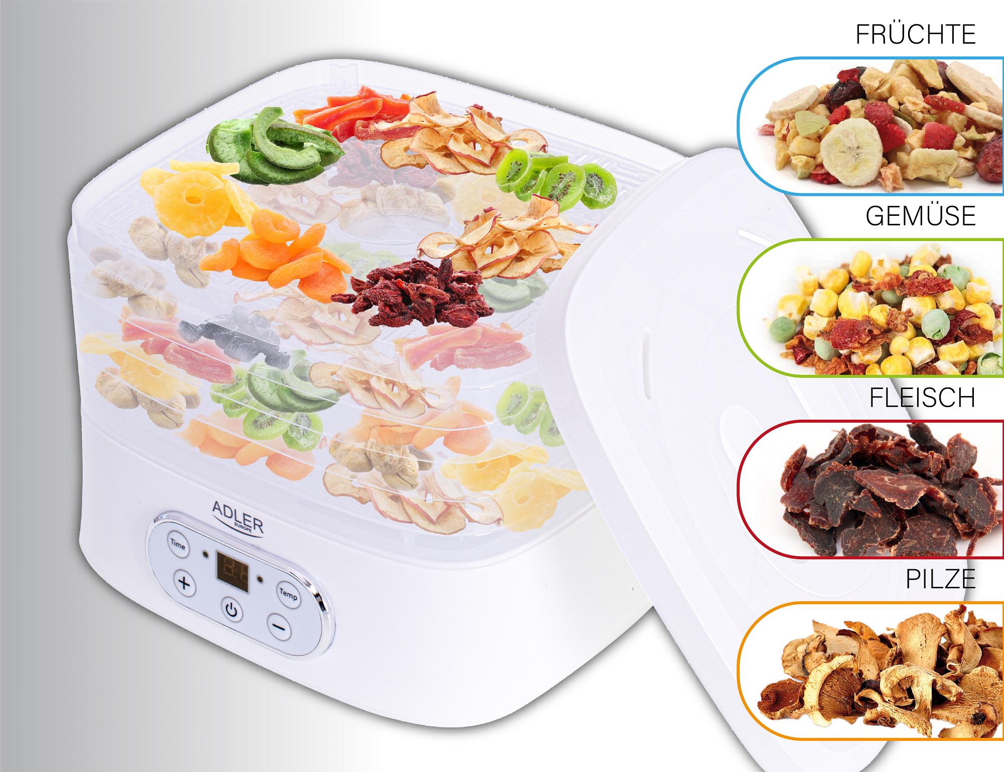 Сушка для овочів і фруктів Adler AD 6658 - фото 13 Сушка для овочів і фруктів Adler AD 6658 - фото 13
