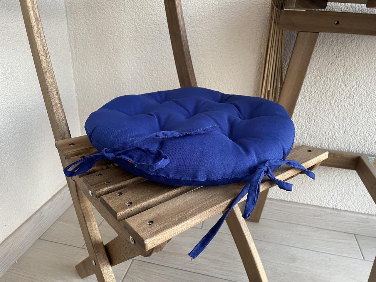 Подушка на стул с завязками круглая Color 40х40х5 см Синиий - фото 3 Подушка на стул с завязками круглая Color 40х40х5 см Синиий - фото 3