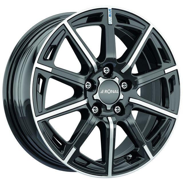 Литые диски Ronal R60 Blue 6,5x16 5x100 ET40 DIA68 Jet black front diamond cut