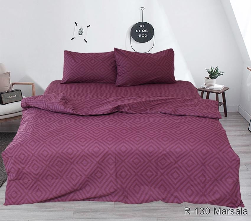 Комплект постельного белья TAGtekstil семейный наволочки 70x70 см (R130Marsala)