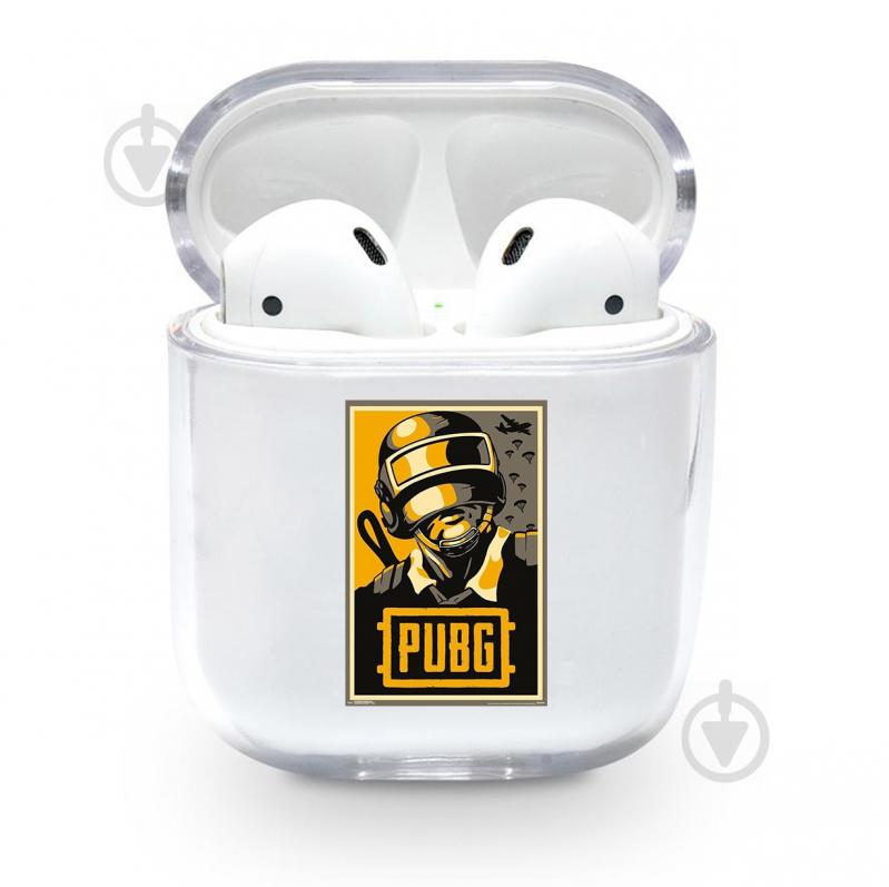 Прозрачный силиконовый чехол Apple AirPods с рисунком - PUBG (KAP1114)