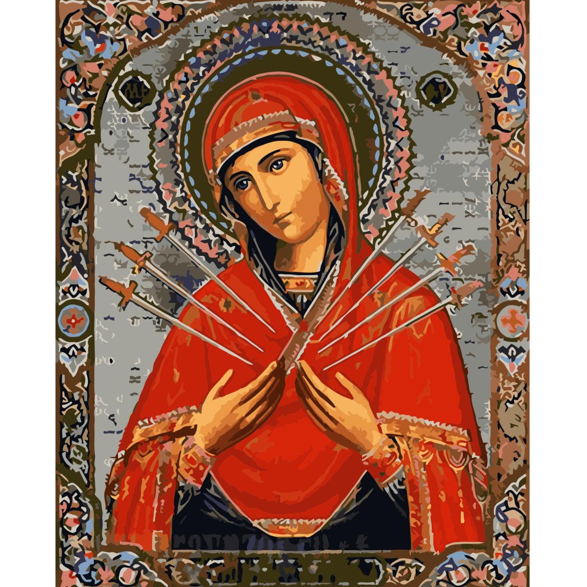 Картина по номерам Strateg Икона Семистральная 40x50 см (VA-3549)