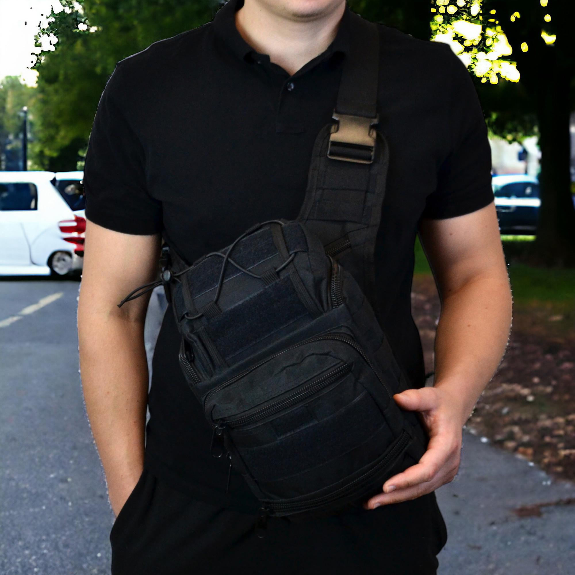 Сумка военная через плечо Черный (457026) - фото 10 Сумка военная через плечо Черный (457026) - фото 10