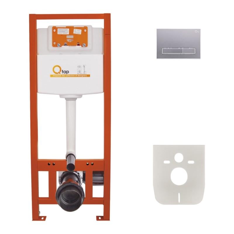 Набор инсталляции Qtap Nest ST 4в1 с линейной панелью смыва (QT0133M425M08382SAT)