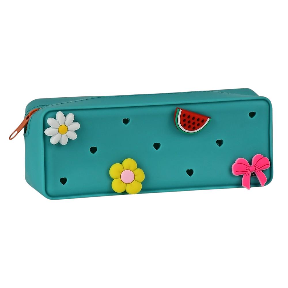 Пенал силиконовый для девочек Stenson Soft 18х5х7 см Бирюзовый (R97890)