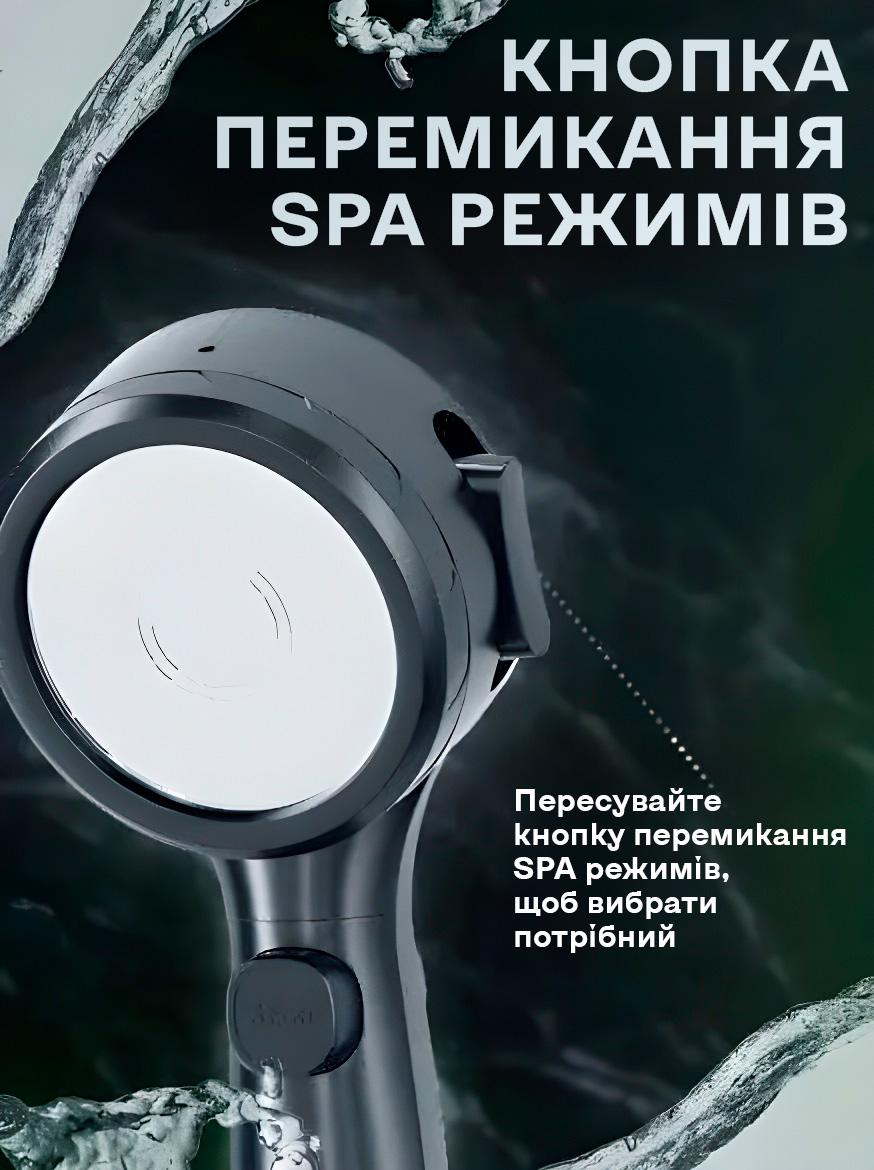 Лейка BRS с LED дисплеем для экономии воды со шлангом для душа 1,5 м нержавеющая сталь (535322229) - фото 4