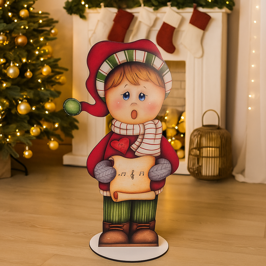 Статуэтка для фотозоны новогодняя колядник мальчик 80 см (5279-14)