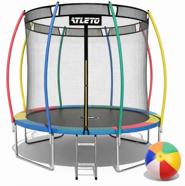 Батут Atleto с внутренней сеткой 374 см Multikolor (4279)