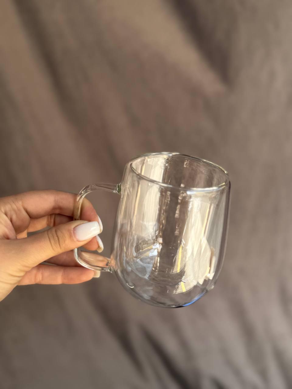 Набір чашок із подвійними стінками Vittora Twin боросилікатне скло 250 мл 2 шт. Прозорий (VT-5301-250) - фото 3