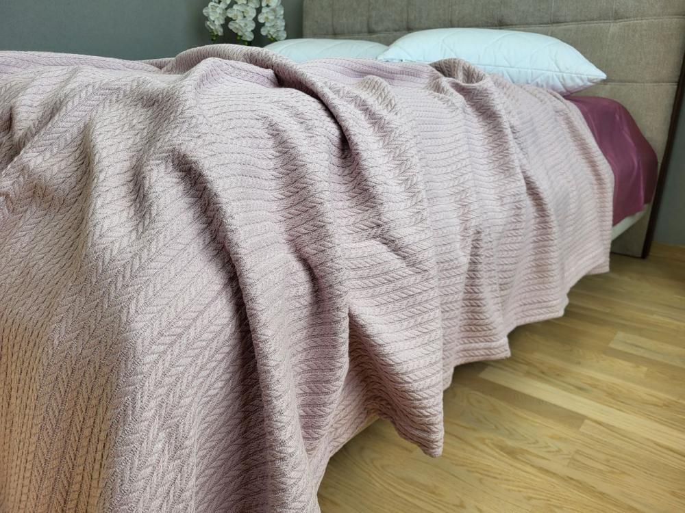 Покрывало Пике Косичка 160x220 см Чайная роза (11259) - фото 4