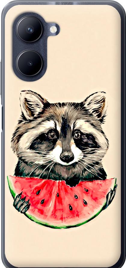 Чехол на Realme C33 Енотик с арбузом (4605u-2870-42517)