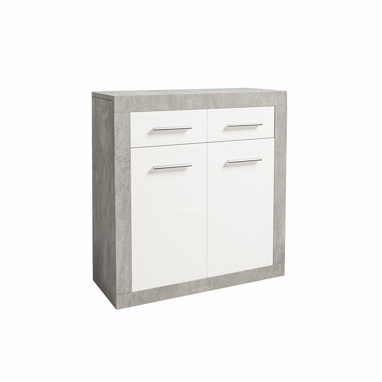 Комод Світ Меблів Омега 2Д 2Ш 824x366x890 мм ДСП Белый/Бетон