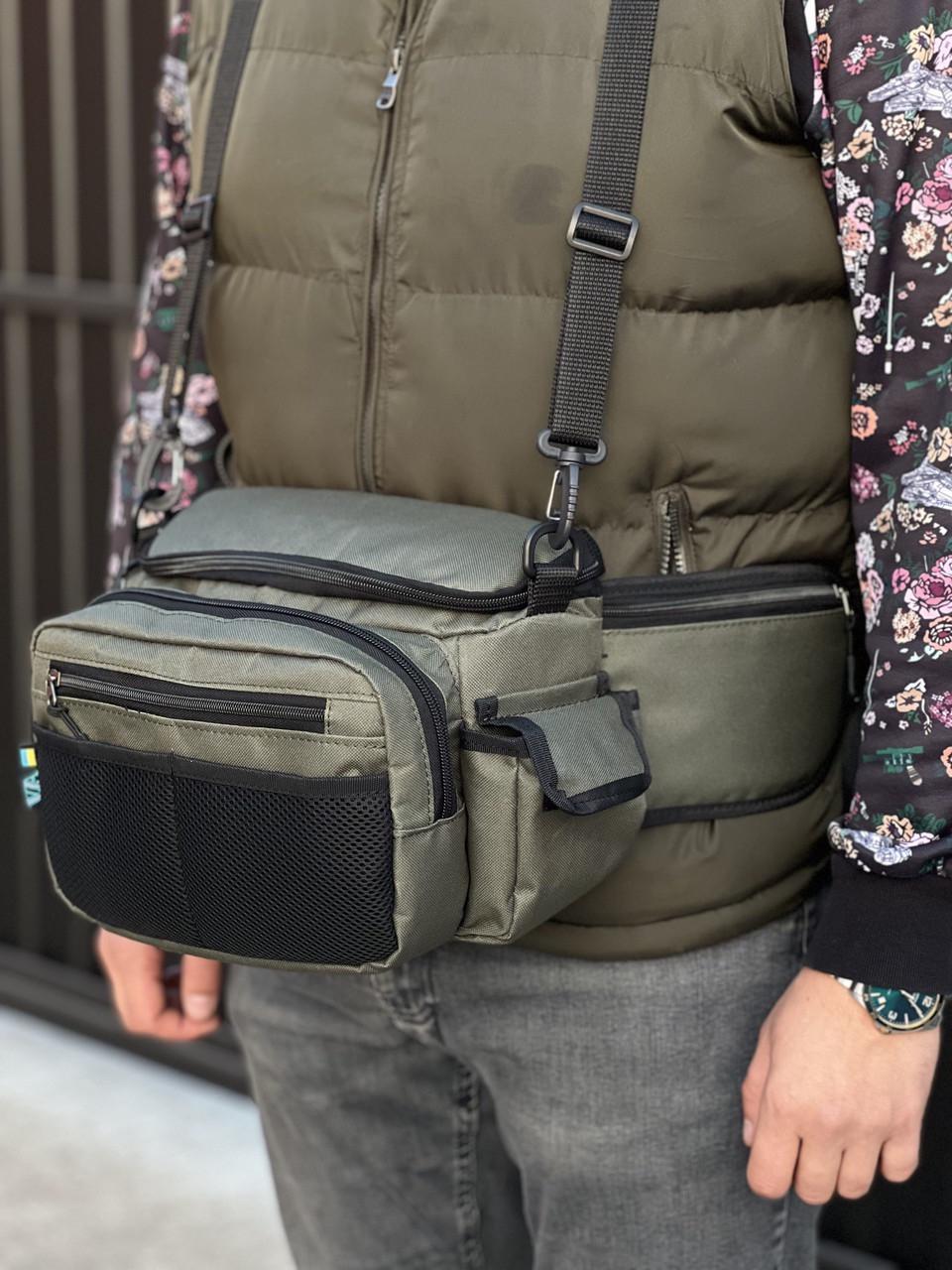 Сумка спиннингиста VA на пояс для ходовой рыбалки Хаки (2441138136)