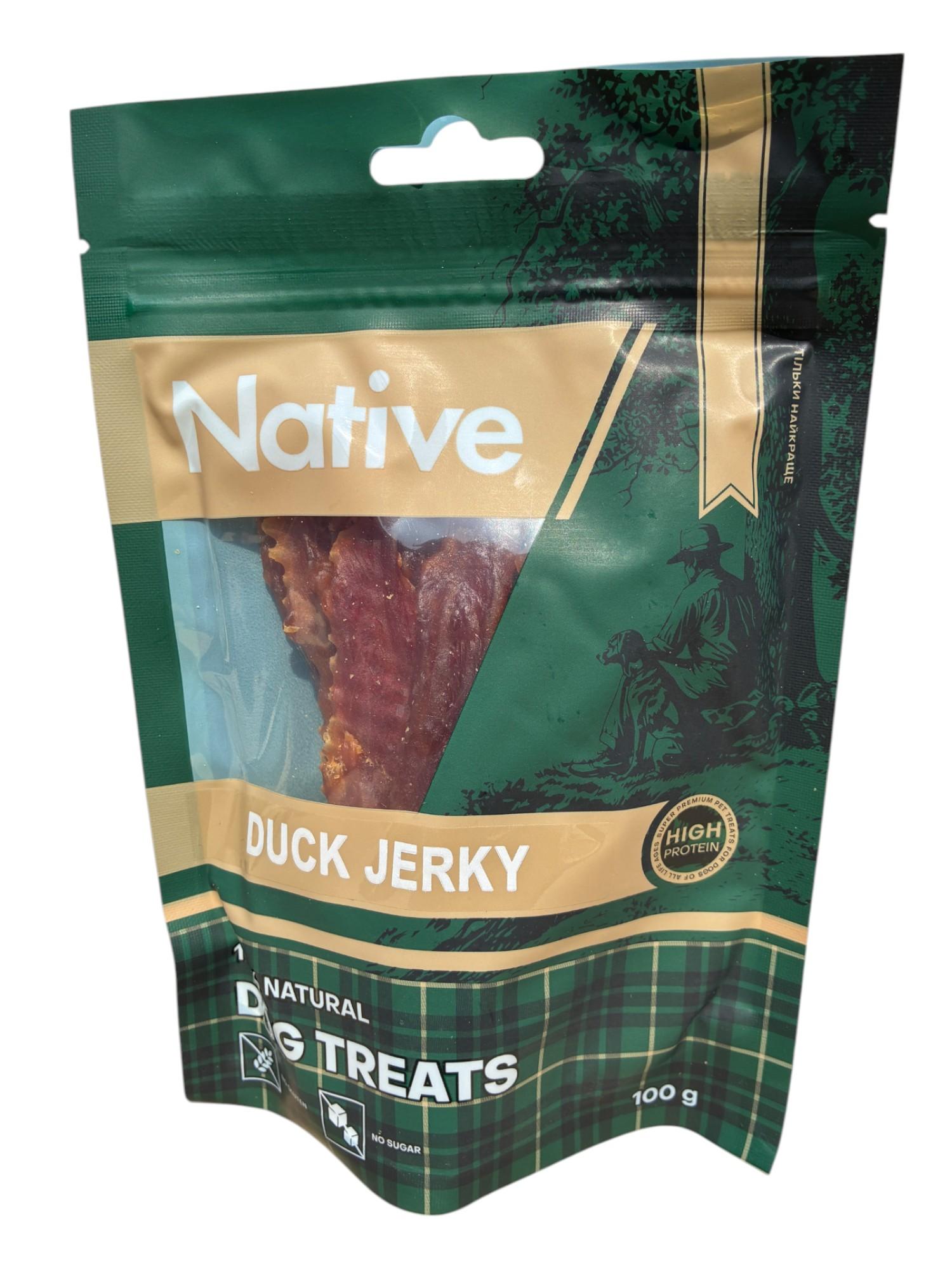 Ласощі для собак NATIVE Soft Duck Jerky Ніжна качка в'ялена 100 г (31021004n)