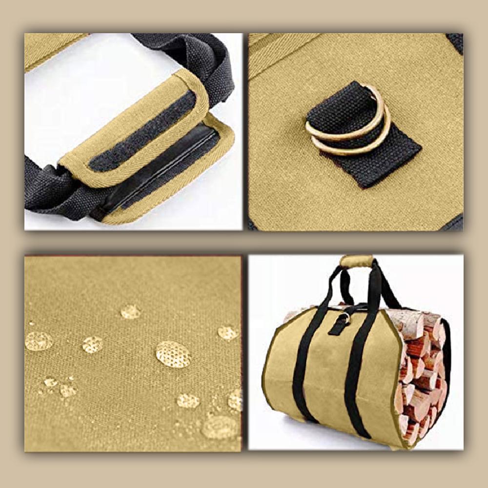 Сумка для зручного перенесення дров з ременями 45х30 см Бежевий (22360604) - фото 3