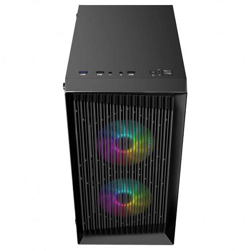 Корпус для ПК LogicConcept AM-ATOS-10-0000000-0002 ATOS MESH/GLASS ARGB 3x120 мм без БЖ mATX Black (570529) - фото 4