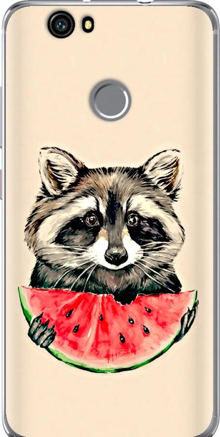 Чехол на Huawei Nova Енотик с арбузом (4605u-439-42517)