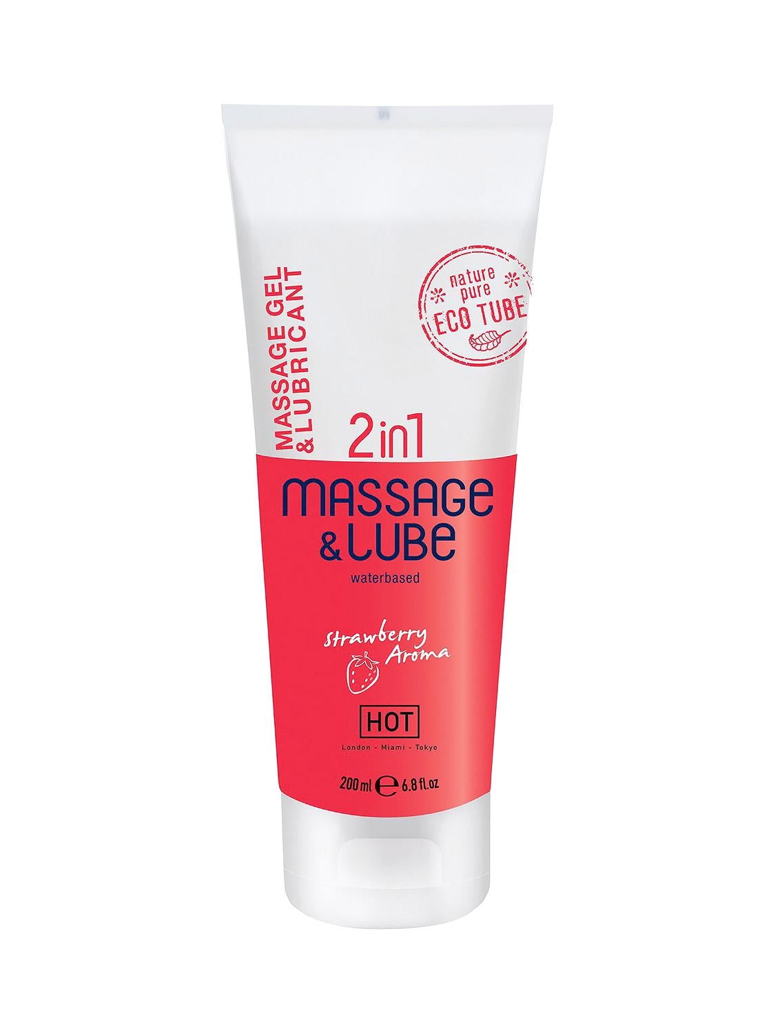 Гель массажный и лубрикант Hot Massage & Glide Gel 2in1 Strawberry 200 мл