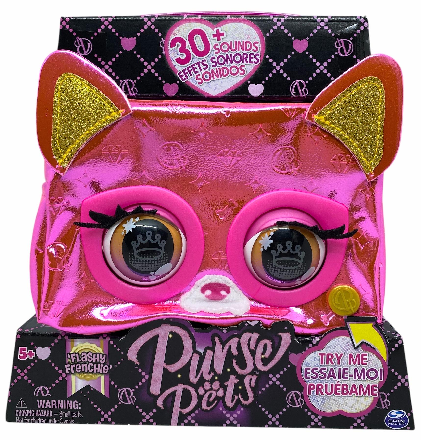 Сумочка Purse Pets щенок Flashy Franchie моргают глазки издает звуки и мелодии блестящая Розовый