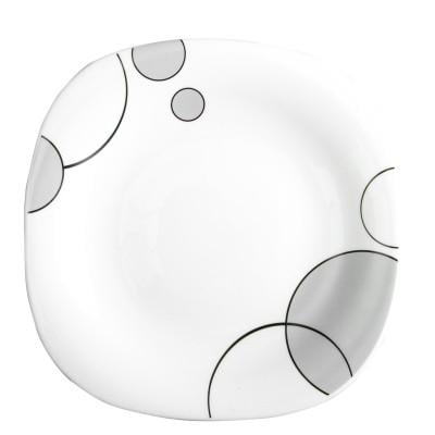 Тарелка обеденная Vittora Square Серые пузыри 24 см Белый (V-240Sgb)